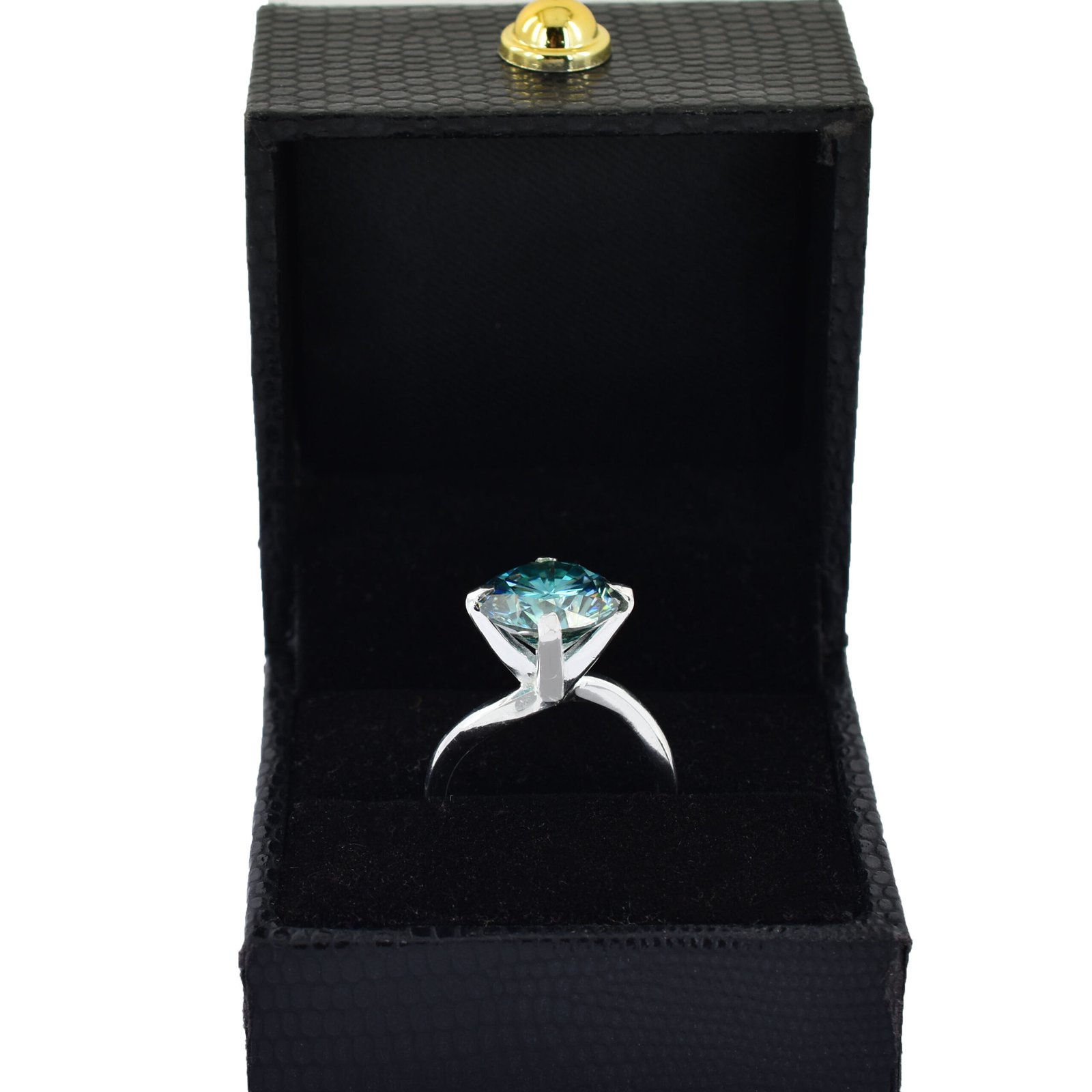 5.40 Ct Lab Created Blue Diamond Ring, Amazing Shine & Luster. Gift For Love - Image 11
