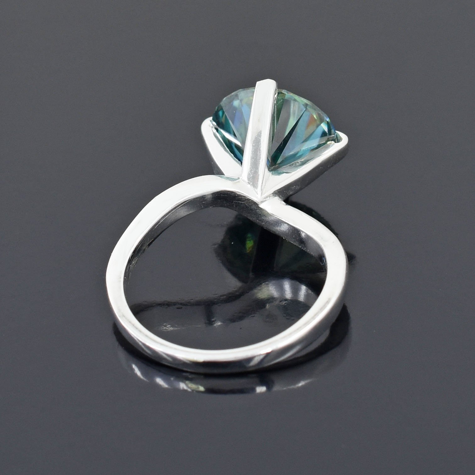 5.40 Ct Lab Created Blue Diamond Ring, Amazing Shine & Luster. Gift For Love - Image 7