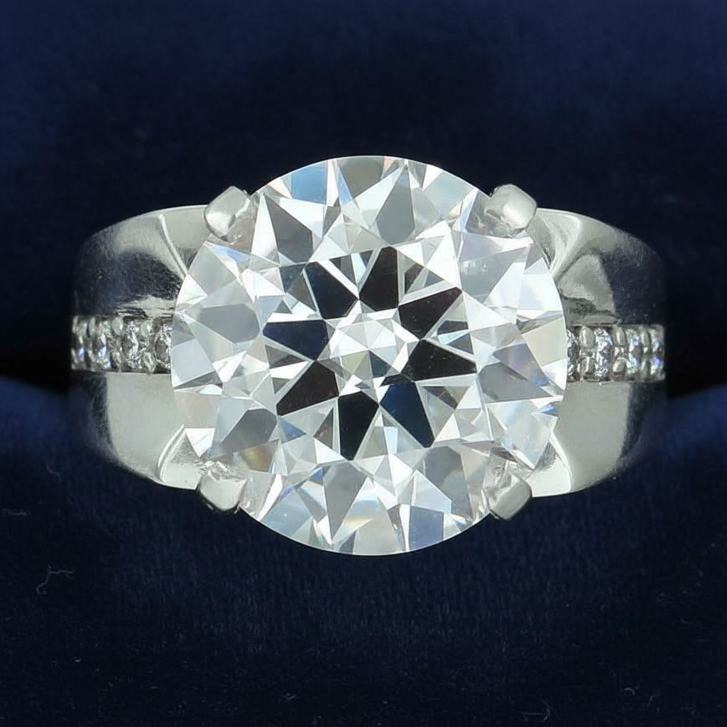 Rare 10Ct Lab Created Brilliant Cut White Diamond Men's Ring, Great Shine & Luster. Heavy Ring - Image 3